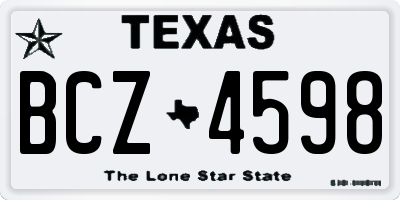 TX license plate BCZ4598