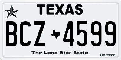 TX license plate BCZ4599
