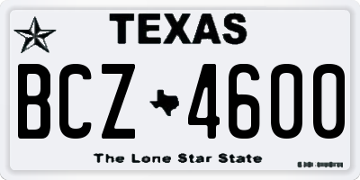 TX license plate BCZ4600