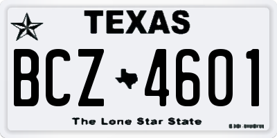TX license plate BCZ4601