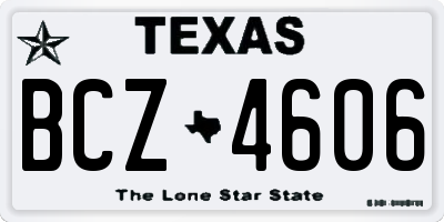 TX license plate BCZ4606