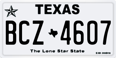 TX license plate BCZ4607