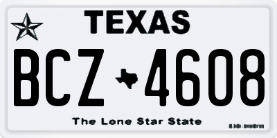 TX license plate BCZ4608