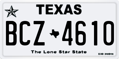 TX license plate BCZ4610
