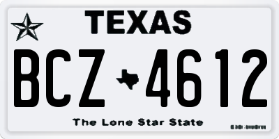 TX license plate BCZ4612