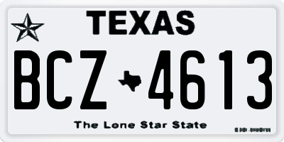 TX license plate BCZ4613