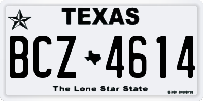 TX license plate BCZ4614