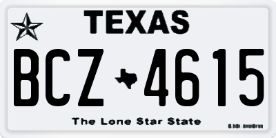 TX license plate BCZ4615