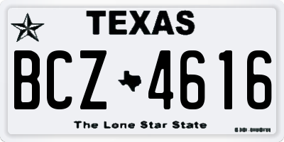 TX license plate BCZ4616