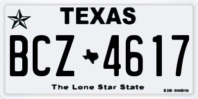 TX license plate BCZ4617