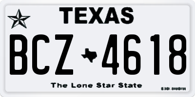 TX license plate BCZ4618