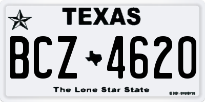 TX license plate BCZ4620