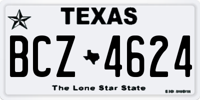 TX license plate BCZ4624