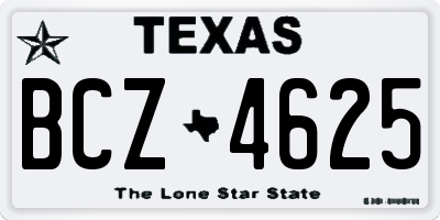 TX license plate BCZ4625