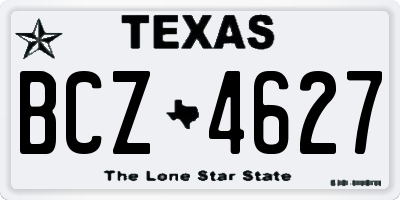 TX license plate BCZ4627