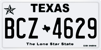 TX license plate BCZ4629