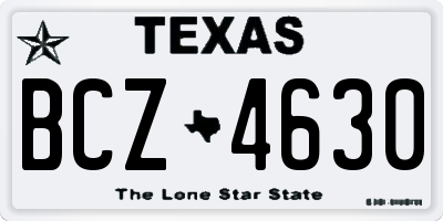 TX license plate BCZ4630