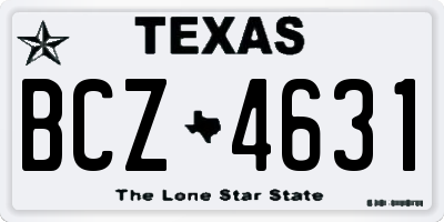TX license plate BCZ4631
