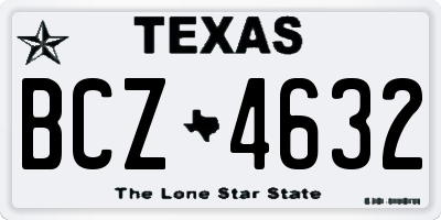 TX license plate BCZ4632