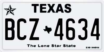 TX license plate BCZ4634