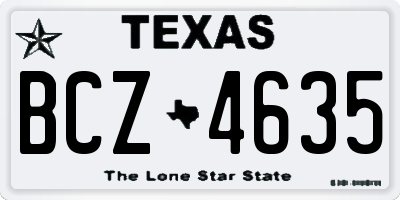 TX license plate BCZ4635