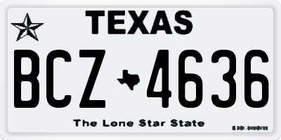 TX license plate BCZ4636