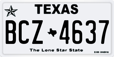TX license plate BCZ4637