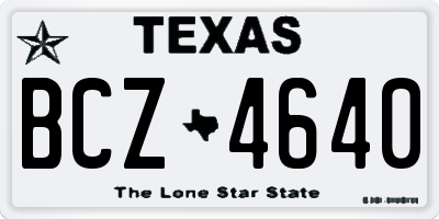 TX license plate BCZ4640