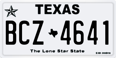 TX license plate BCZ4641