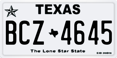 TX license plate BCZ4645