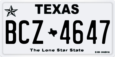 TX license plate BCZ4647