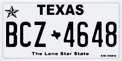 TX license plate BCZ4648