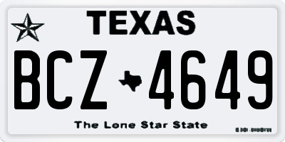 TX license plate BCZ4649