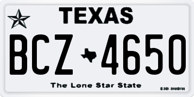 TX license plate BCZ4650