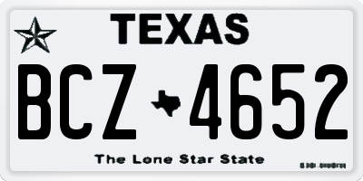 TX license plate BCZ4652