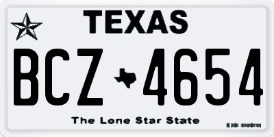 TX license plate BCZ4654
