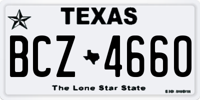 TX license plate BCZ4660