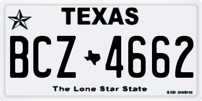 TX license plate BCZ4662
