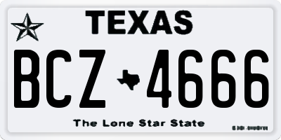 TX license plate BCZ4666