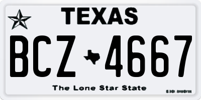 TX license plate BCZ4667