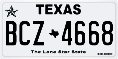 TX license plate BCZ4668