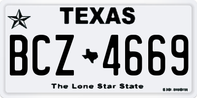 TX license plate BCZ4669