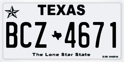 TX license plate BCZ4671