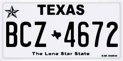 TX license plate BCZ4672