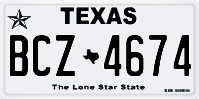 TX license plate BCZ4674