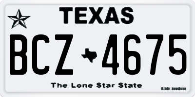 TX license plate BCZ4675