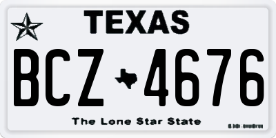 TX license plate BCZ4676