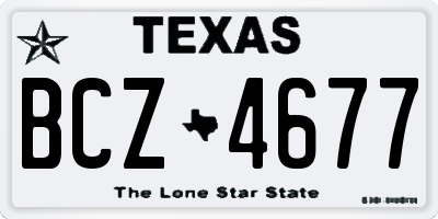 TX license plate BCZ4677