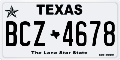 TX license plate BCZ4678