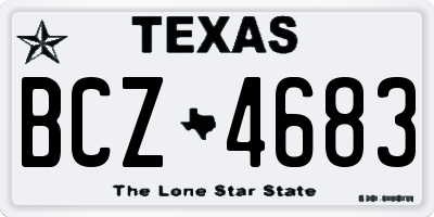 TX license plate BCZ4683